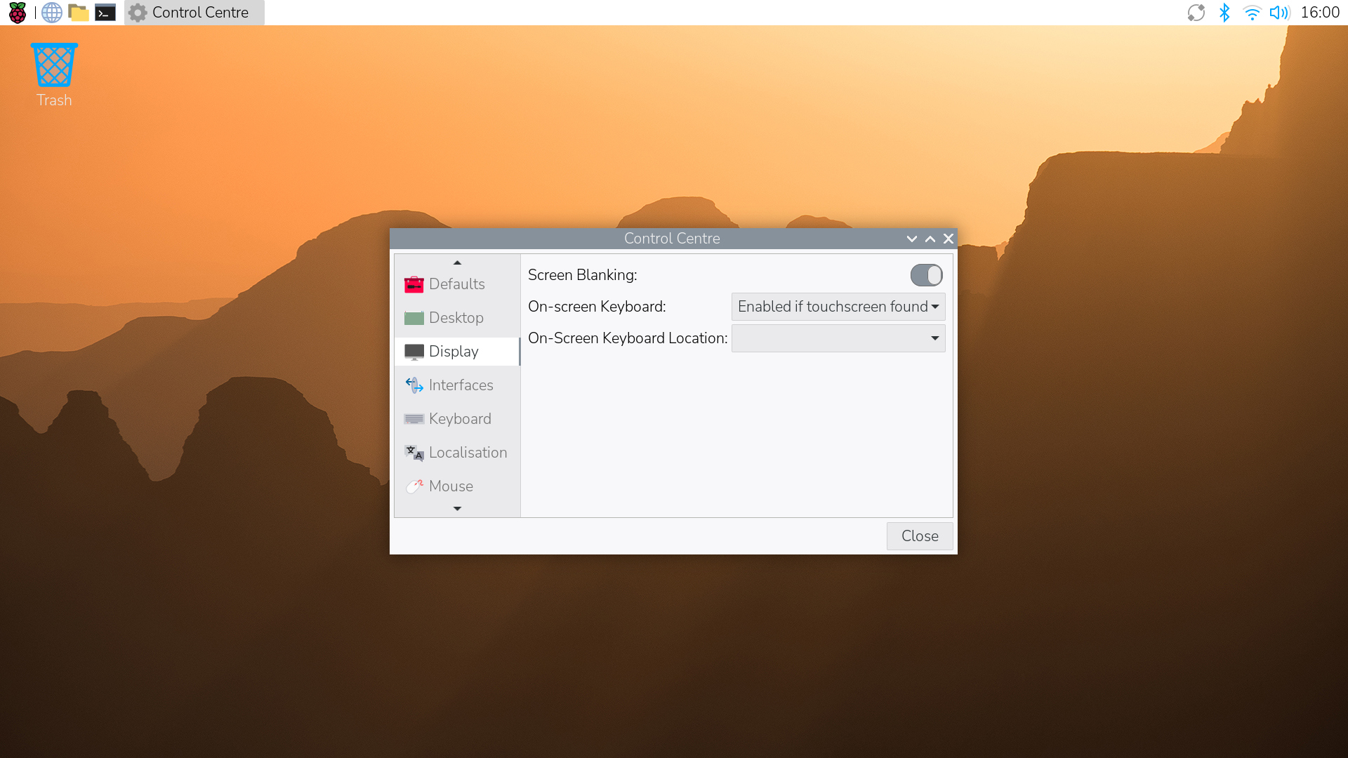 在控制中心应用中开启屏幕休眠开关