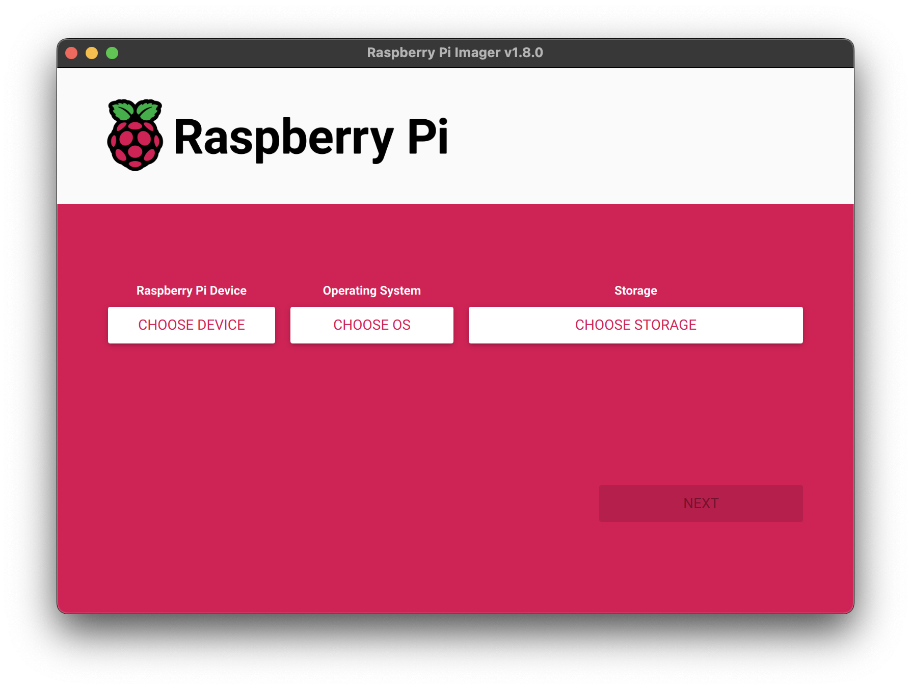 Raspberry Pi Imager主窗口